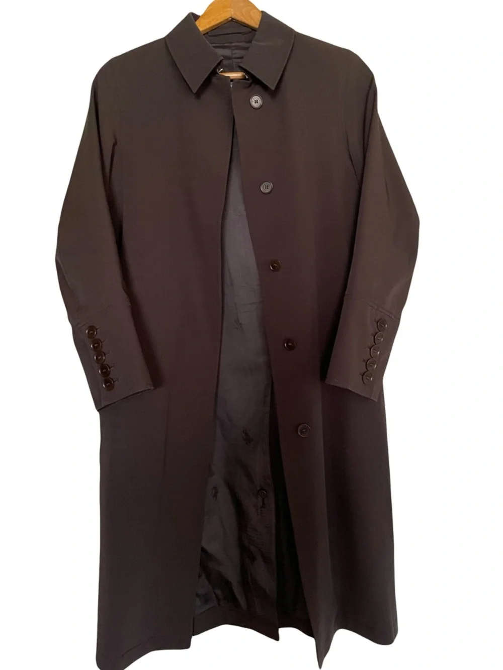 Burberry London Dark Brown Single-Breasted Car Coat - Picture 14 of 14
